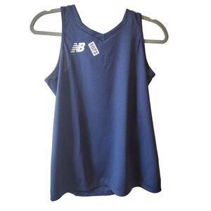 New Balance NB Jersey Women's S Blue Dry Basketball Mesh V Neck‎ Athletic Sporty